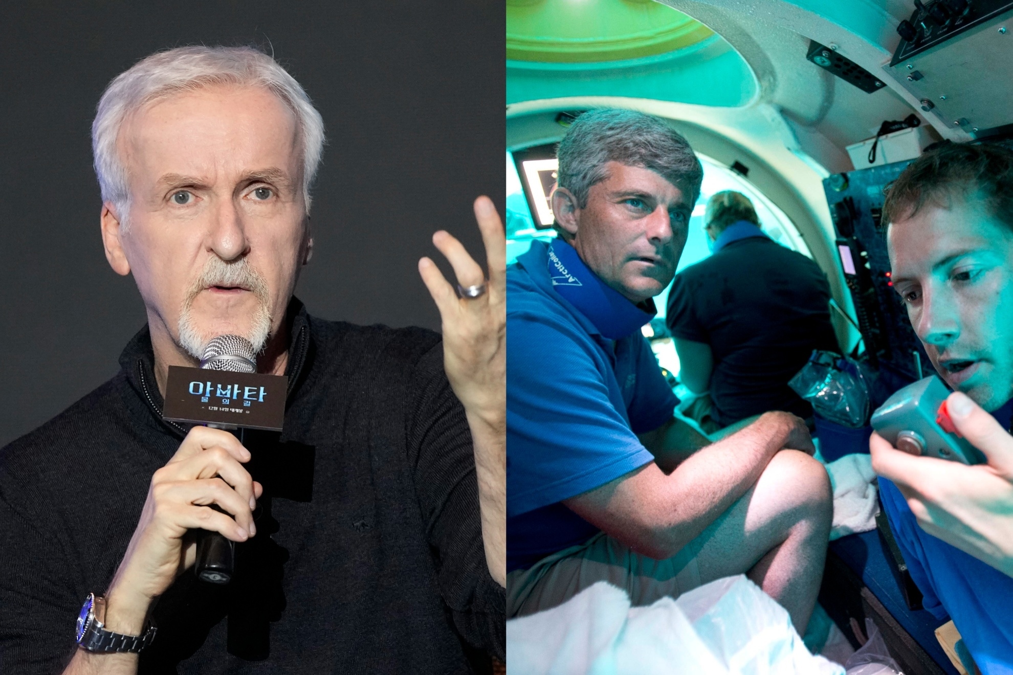 James Cameron and the submersible crew